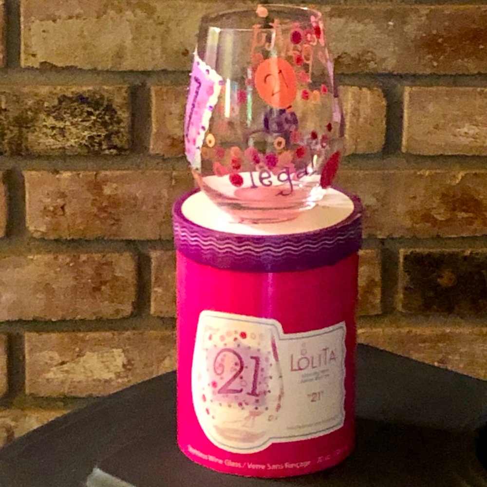 Lolita Love My Wine stemless wine glass